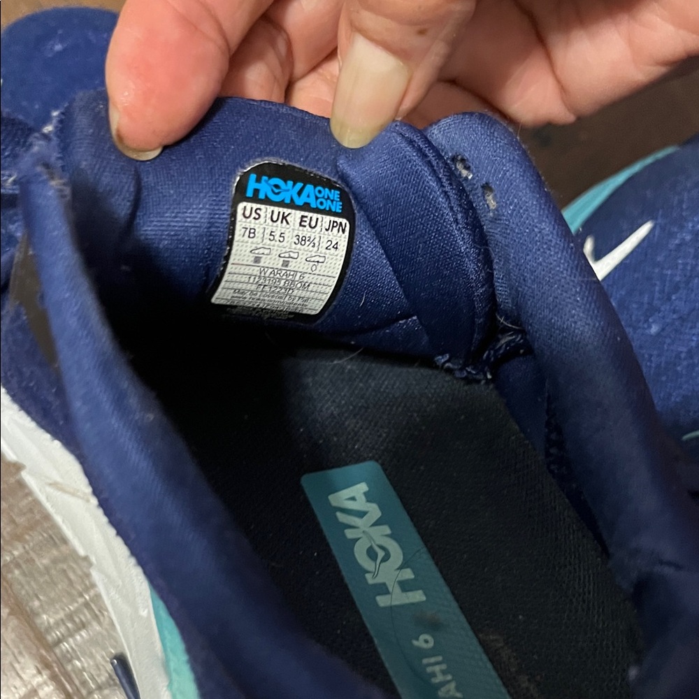 Hoka Navy & Teal Lightweight Running Sneakers - Picture 3 of 6